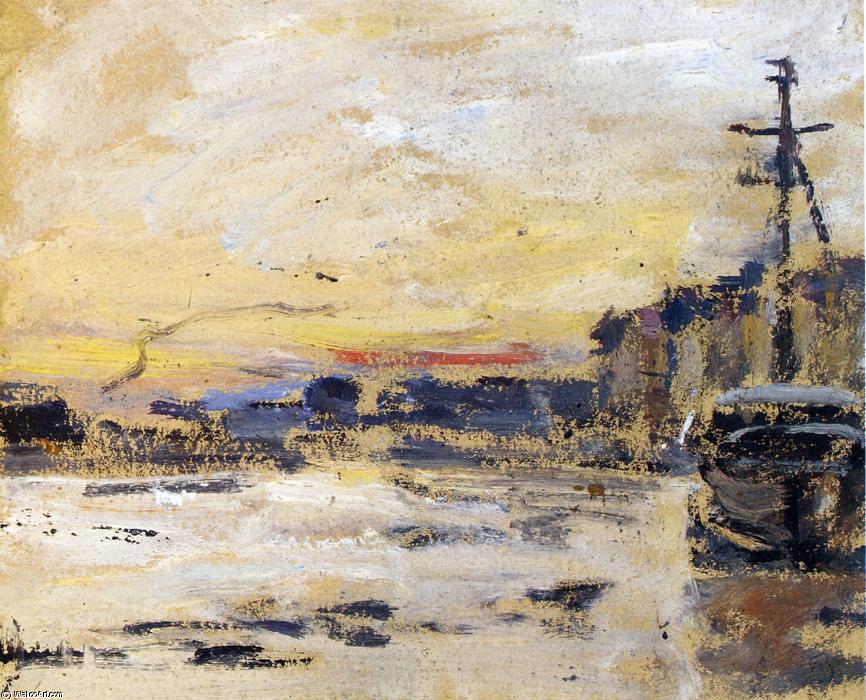 Port At Low Tide — Eugène Louis Boudin