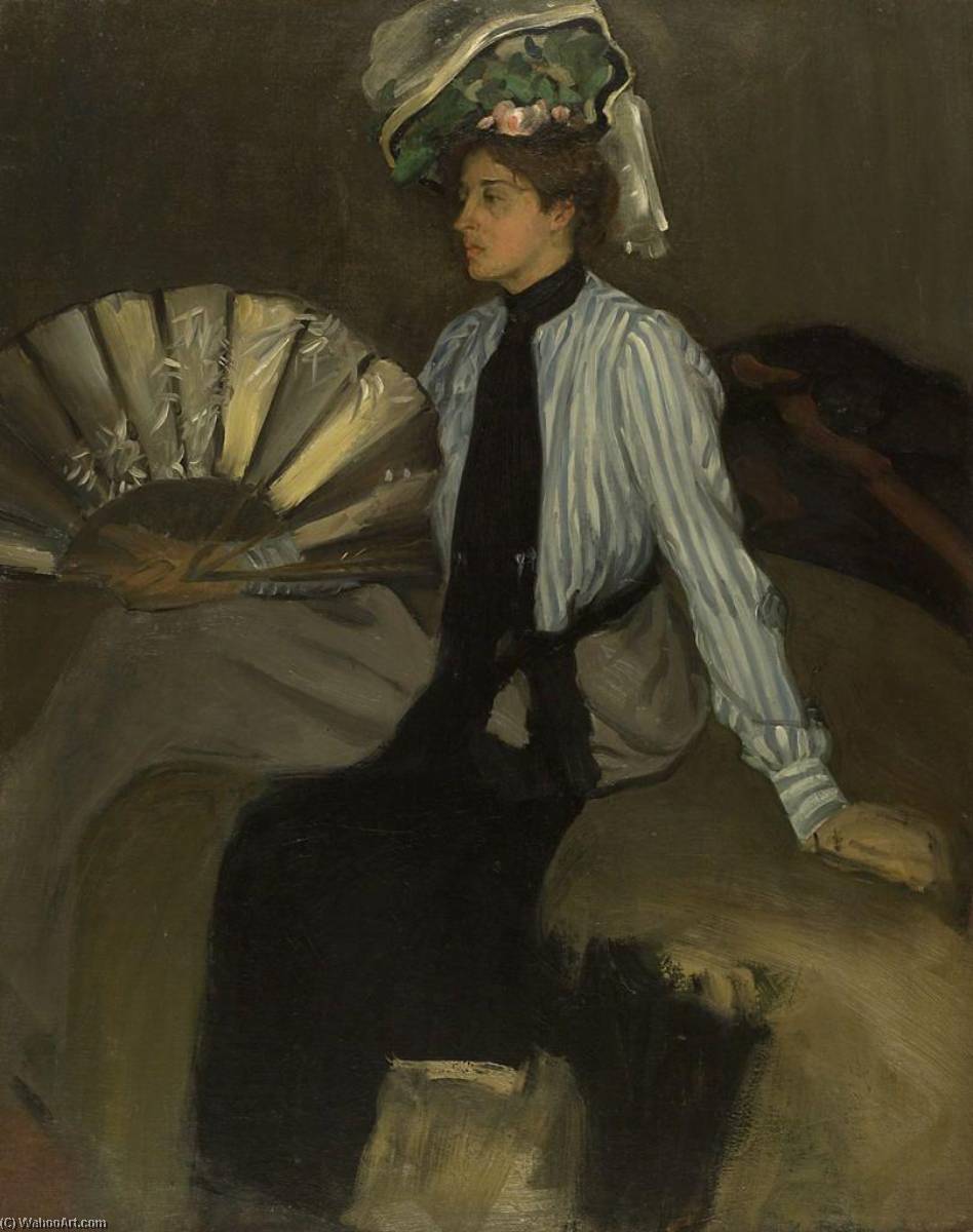 Young Woman With Fan — Alfred Henry Maurer