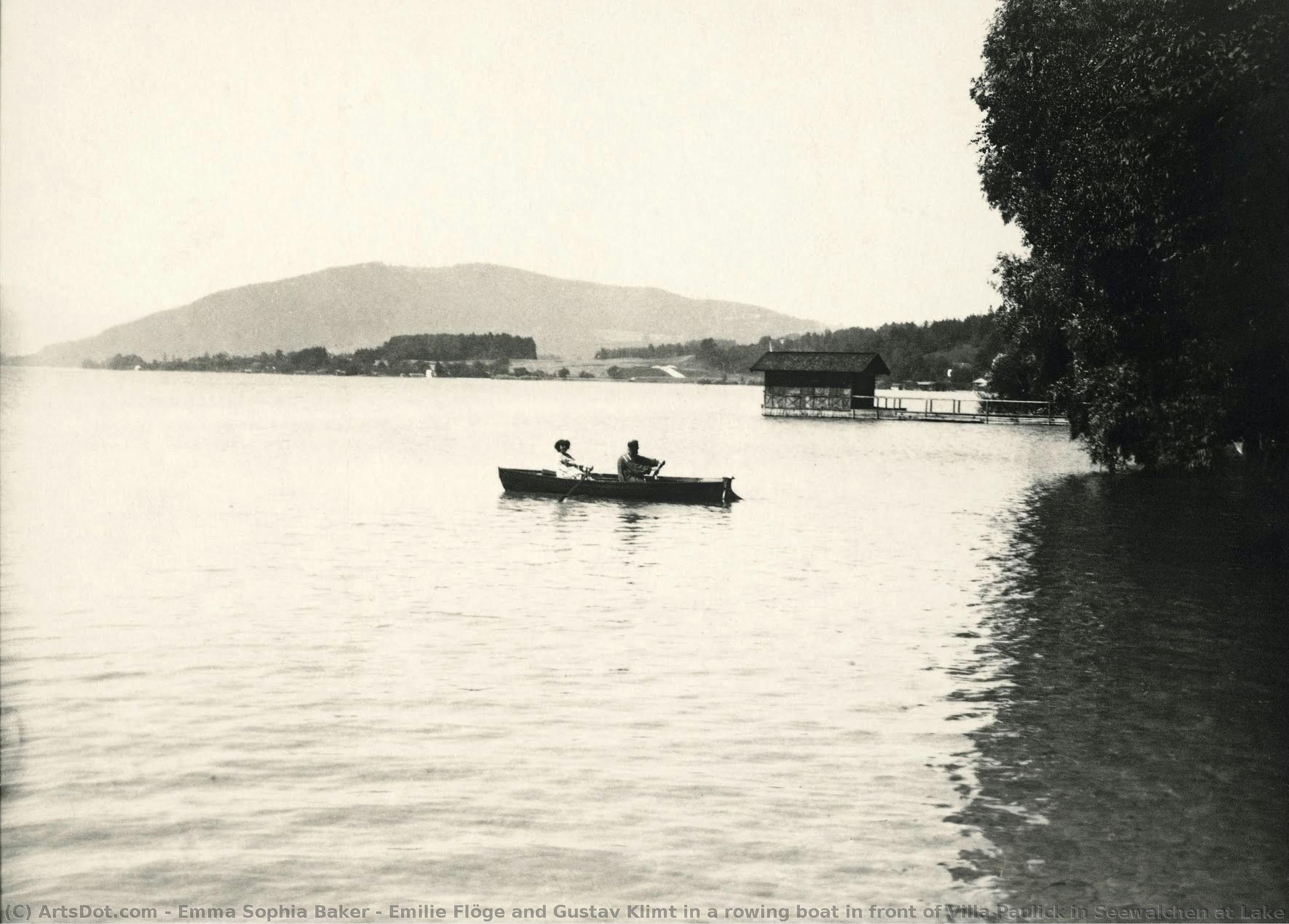 Emilie Flöge And Gustav Klimt In A Rowing Boat In Front Of Villa Paulick In Seewalchen At Lake Attersee — Emma Sophia Baker