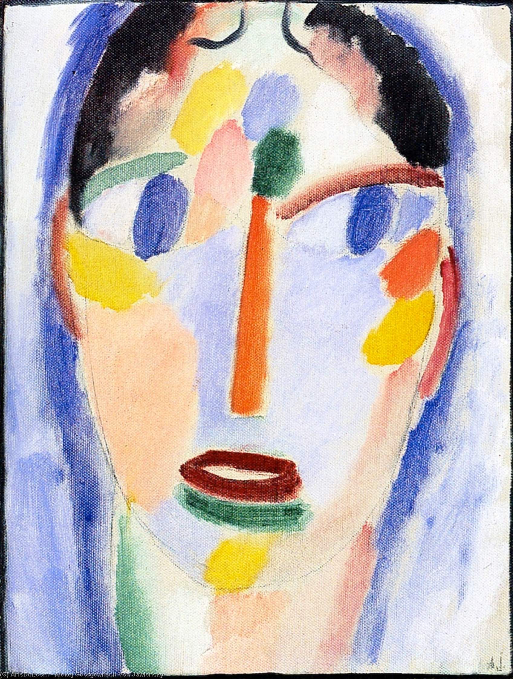 Mystical Head: Head In Blue — Alexej Von Jawlensky