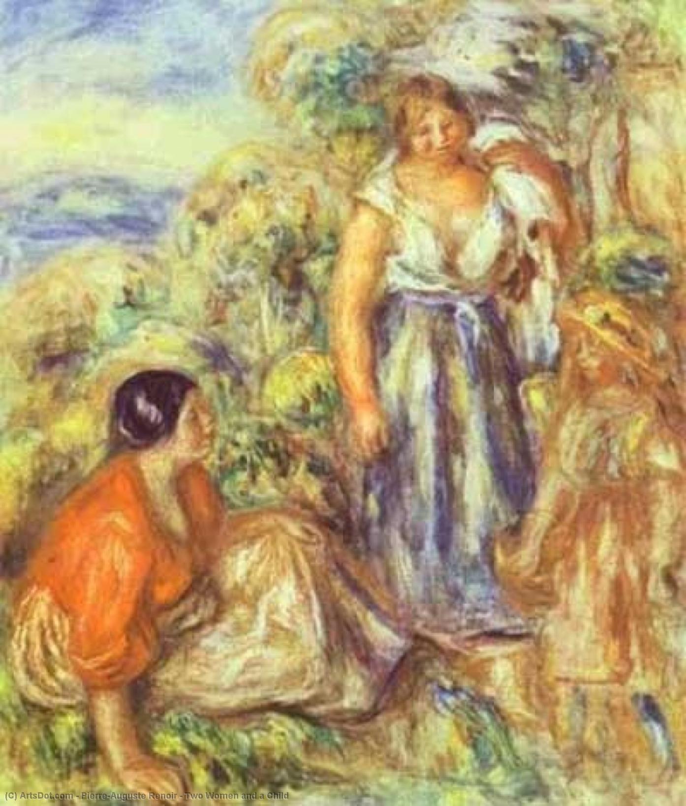 Two Women And A Child — Pierre-auguste Renoir