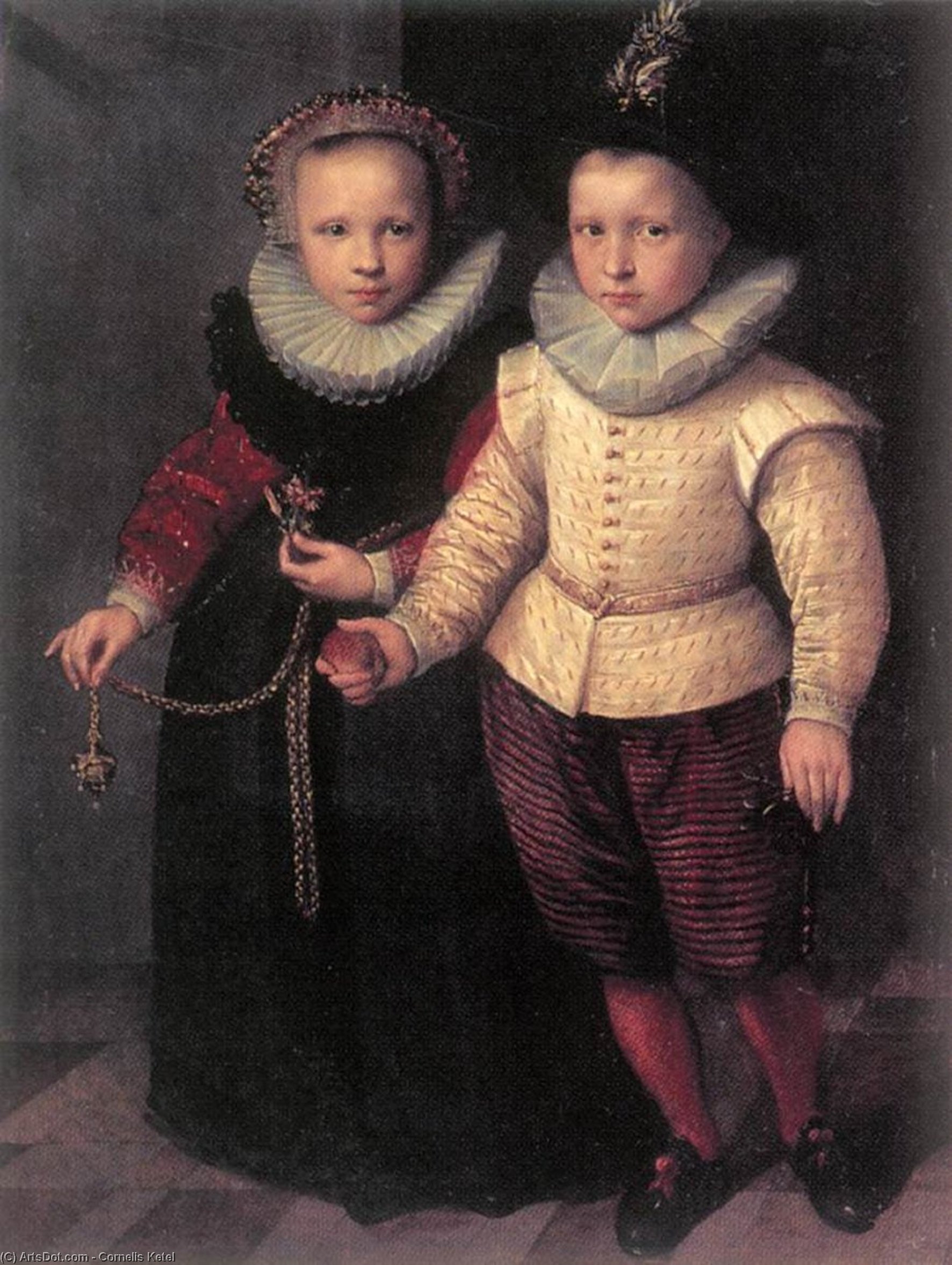 Double Portrait Of A Brother And Sister — Cornelis Ketel