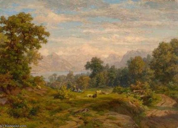 Wooded Landscape With Sheep — Роберт Цунд
