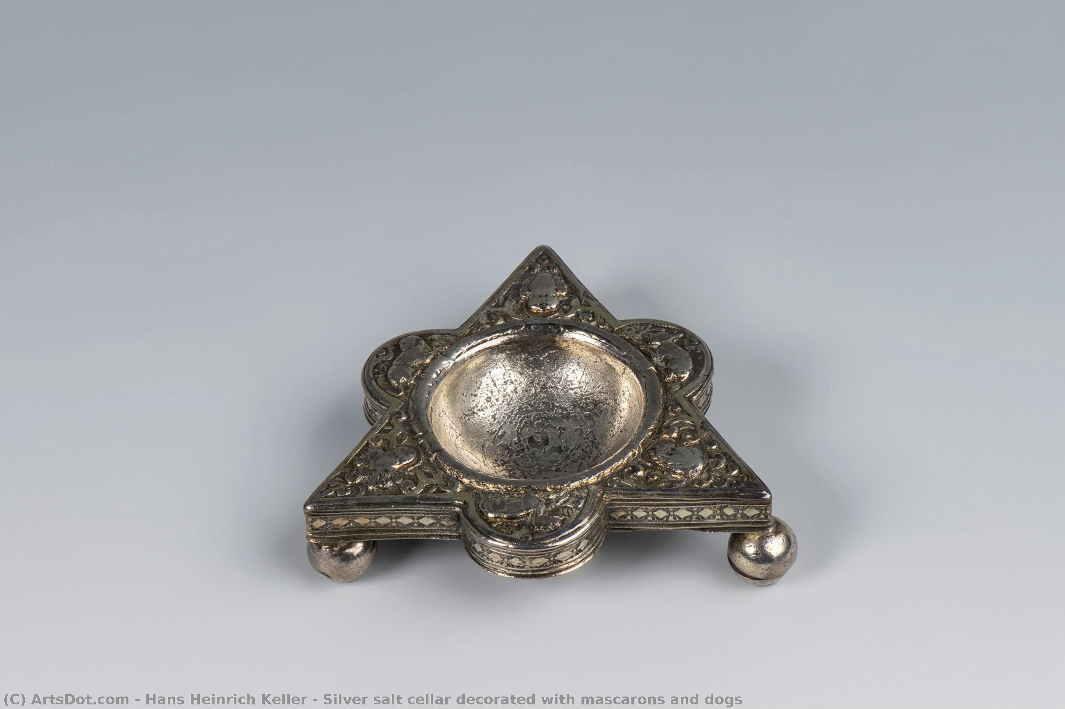 Silver Salt Cellar Decorated With Mascarons And Dogs — Hans Heinrich Keller