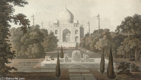 The Taje Mahel, Garden View, Agra — Thomas And William Daniell