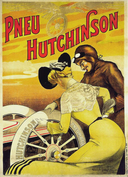 Advertising Poster For Hutchinson Tyres. — Ernest Montaut