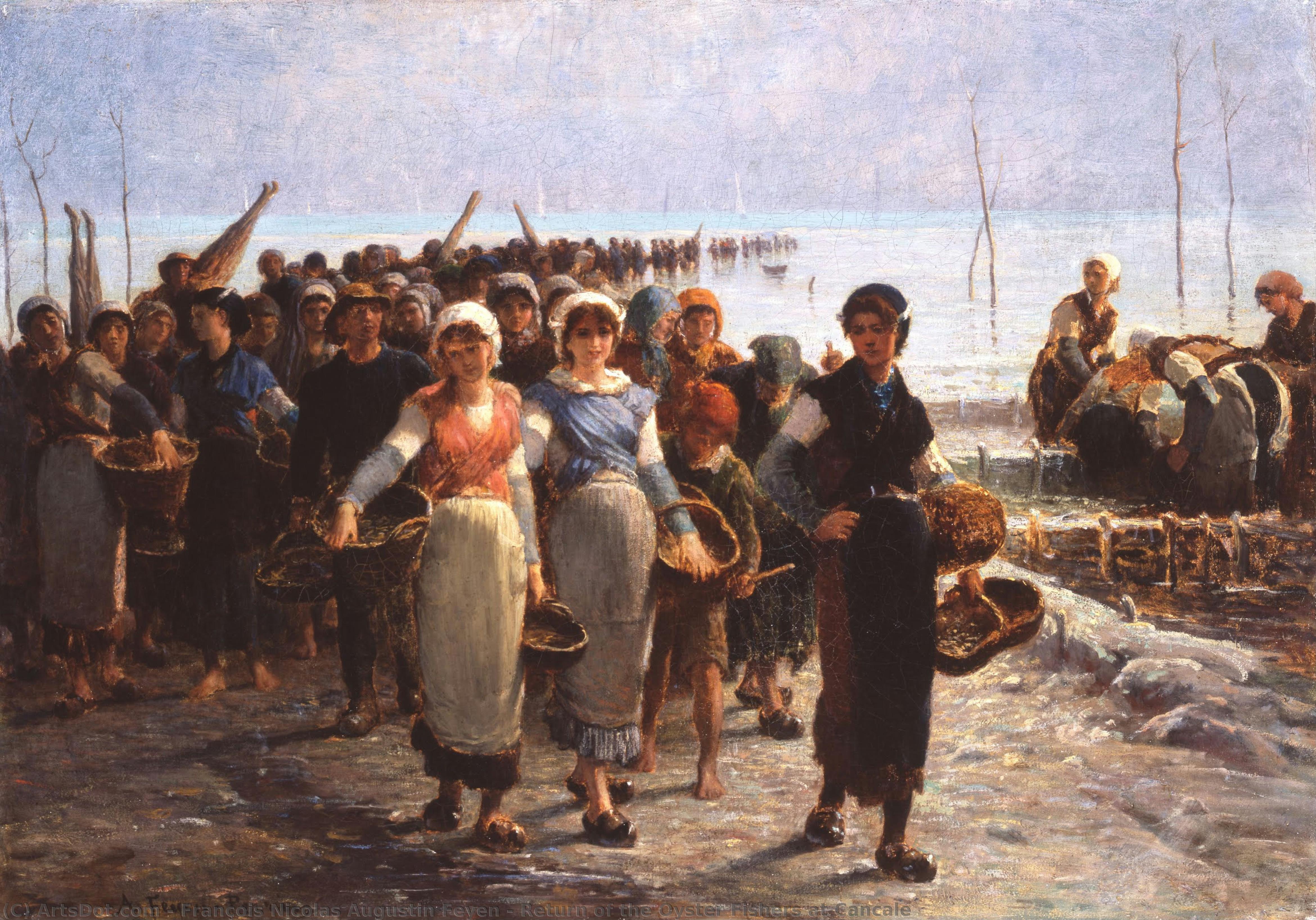 Return Of The Oyster Fishers At Cancale — François Nicolas Augustin Feyen