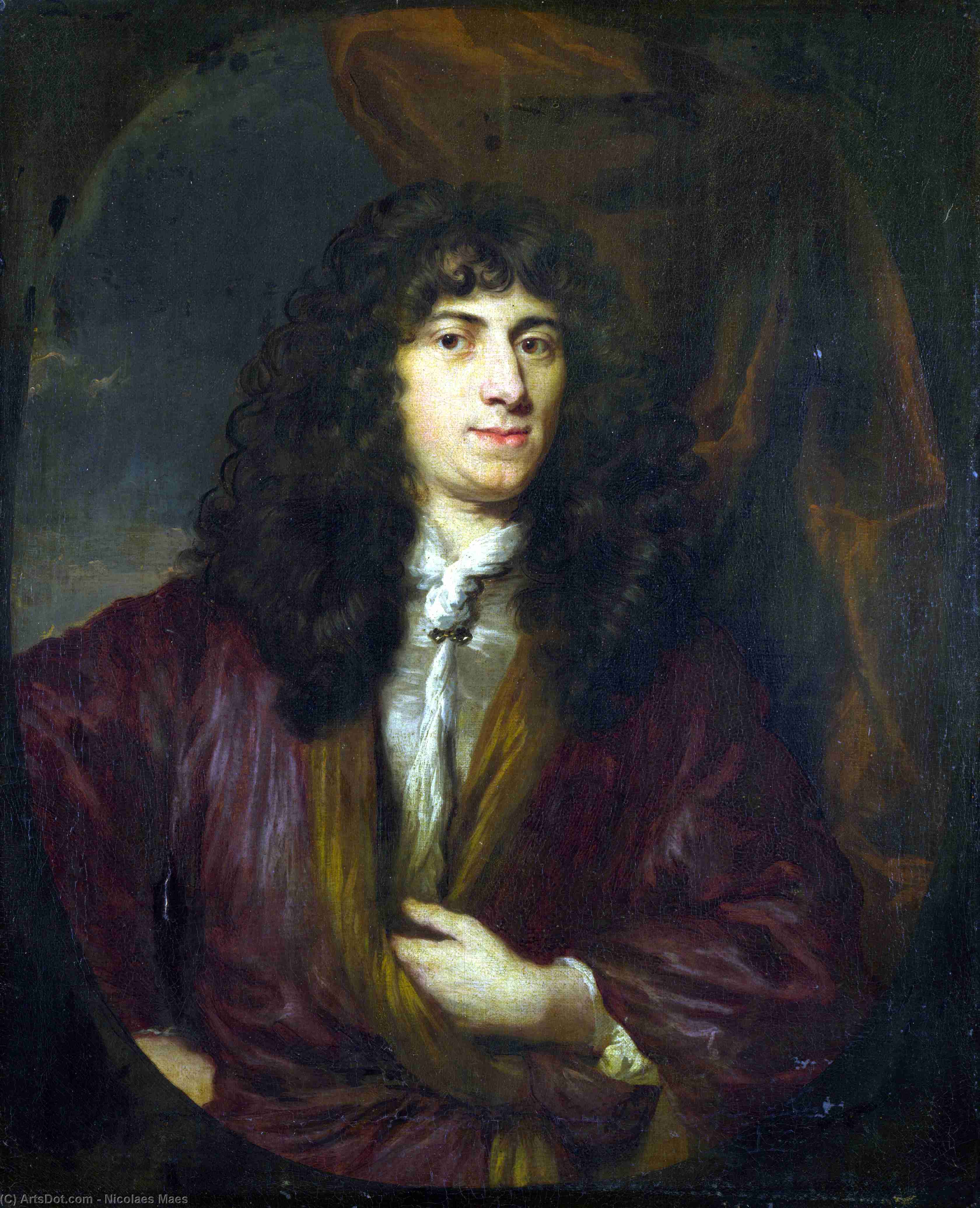 Portrait Of A Man In A Black Wig — Николас Маес
