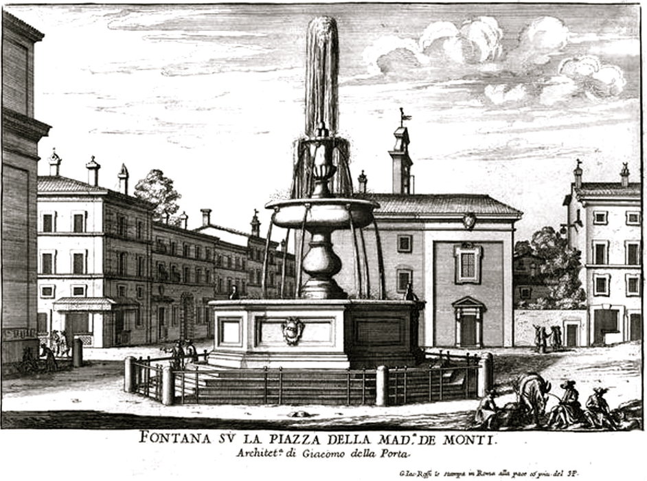 Engraving Of Piazza Dei Monti — Giovanni Battista Falda