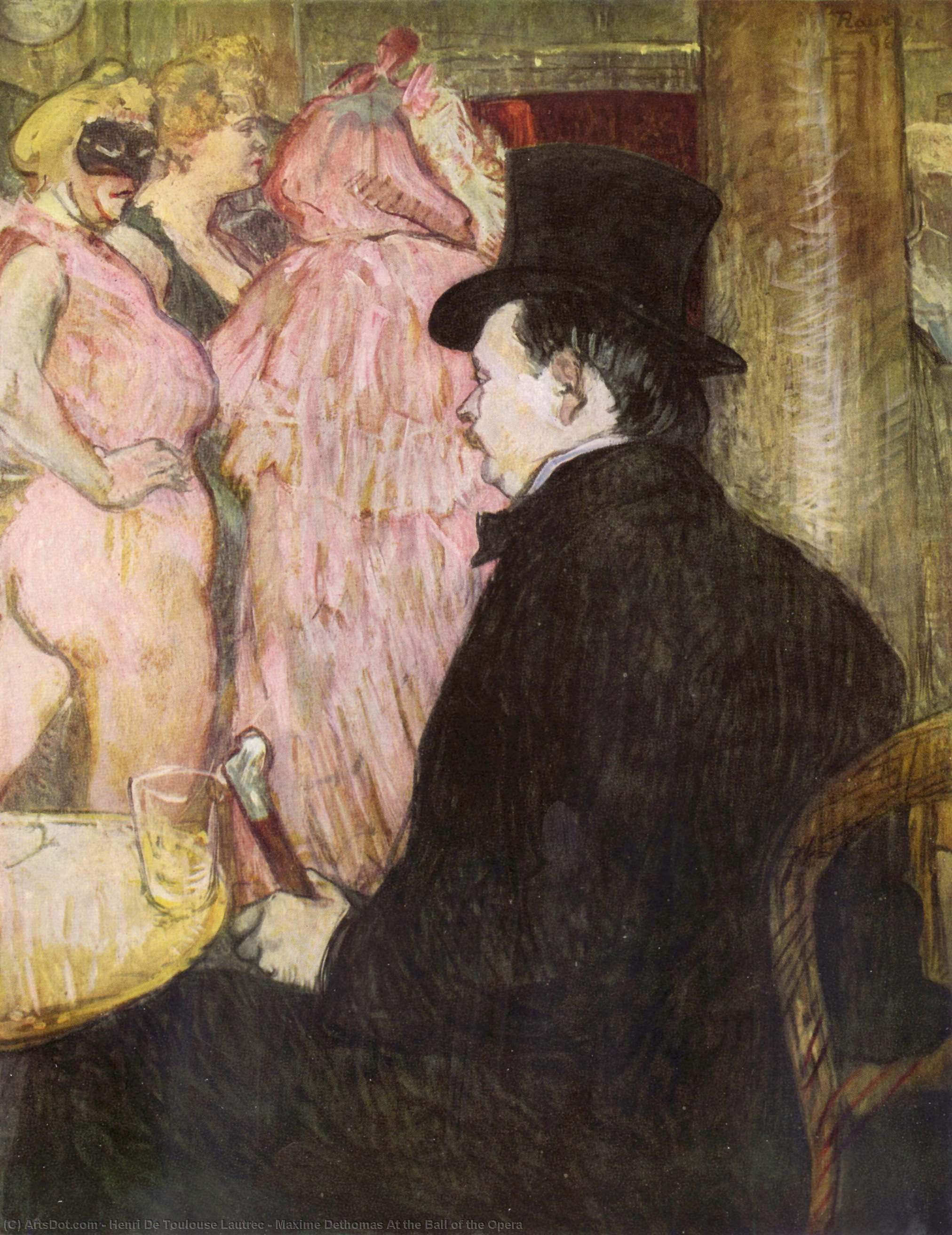 Maxime Dethomas At The Ball Of The Opera — Henri De Toulouse-lautrec
