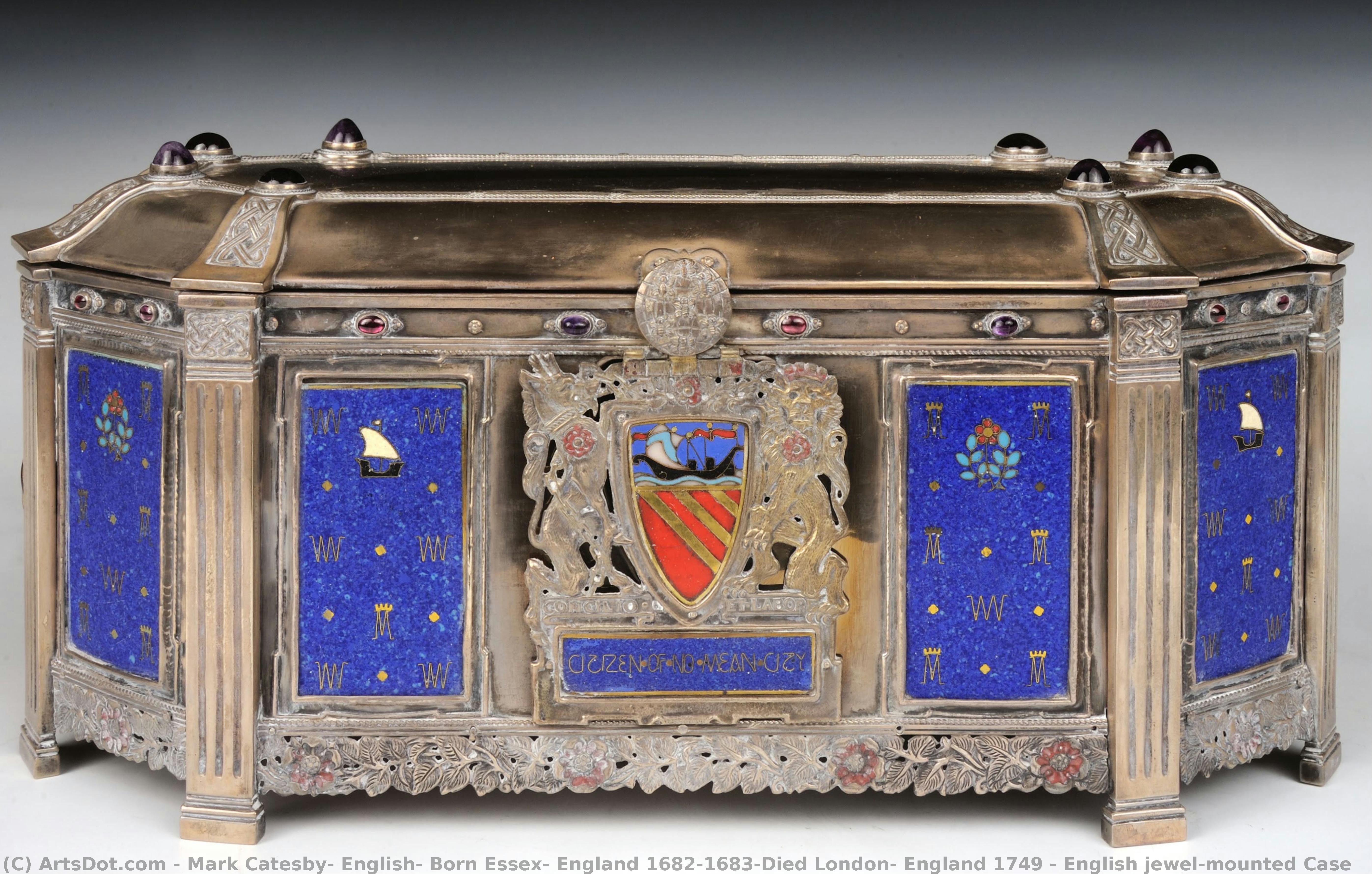 English Jewel-mounted Case — Mark Catesby, English, Born Essex, England 1682/1683-died London, England 1749
