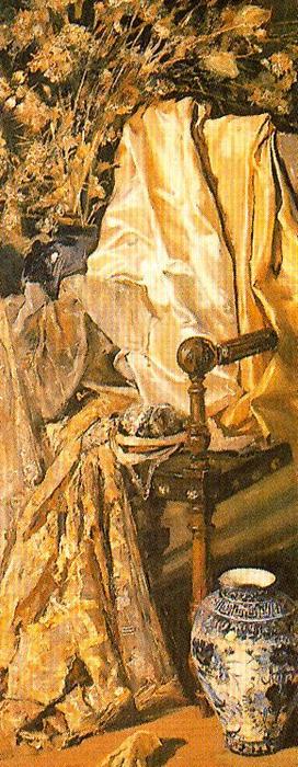 Study Of Fabrics With Vase — José Villegas Cordero
