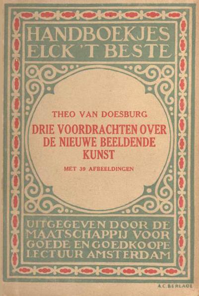 Cover Of ''three Lectures About The New Art'' — Theo Van Doesburg