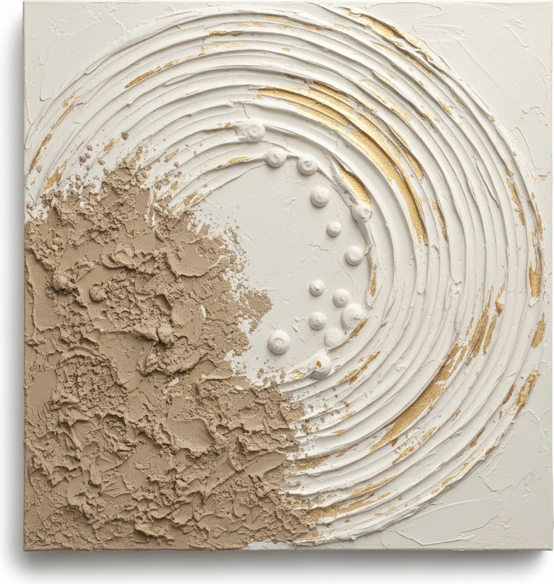 Goldene Spirale Irdischer Echos: Eine Monumentale Studie In Skulpturalem Impasto Und Licht — David Moreau