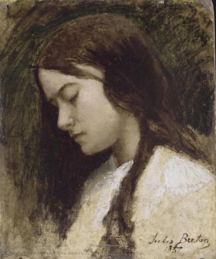 Head Of A Woman — Jules Breton