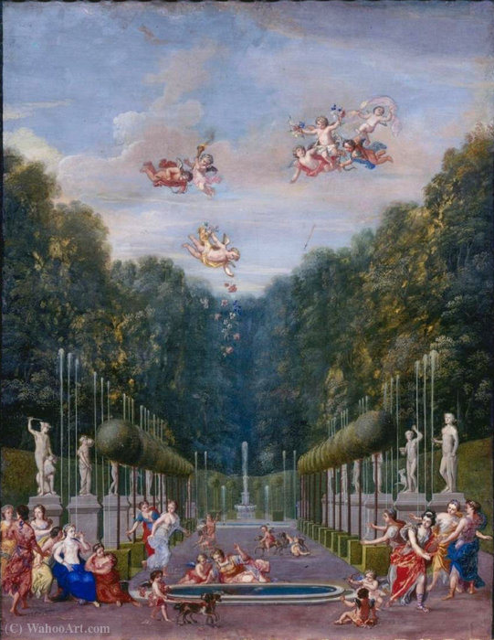 Le Bosquet De La Galerie D'eau Dans Les Jardins De Versailles — Jean Ii Cotelle