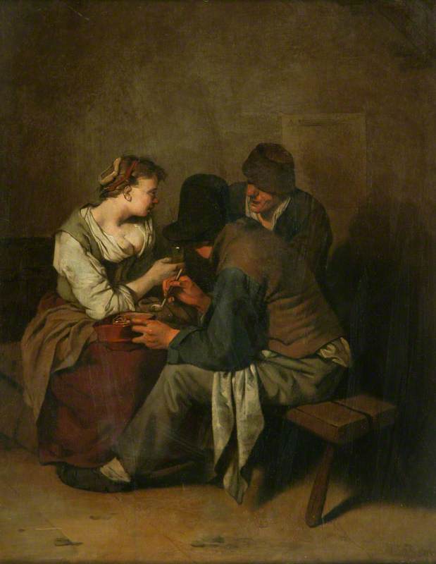 Three Peasants Seated Together — Cornelis Pietersz Bega