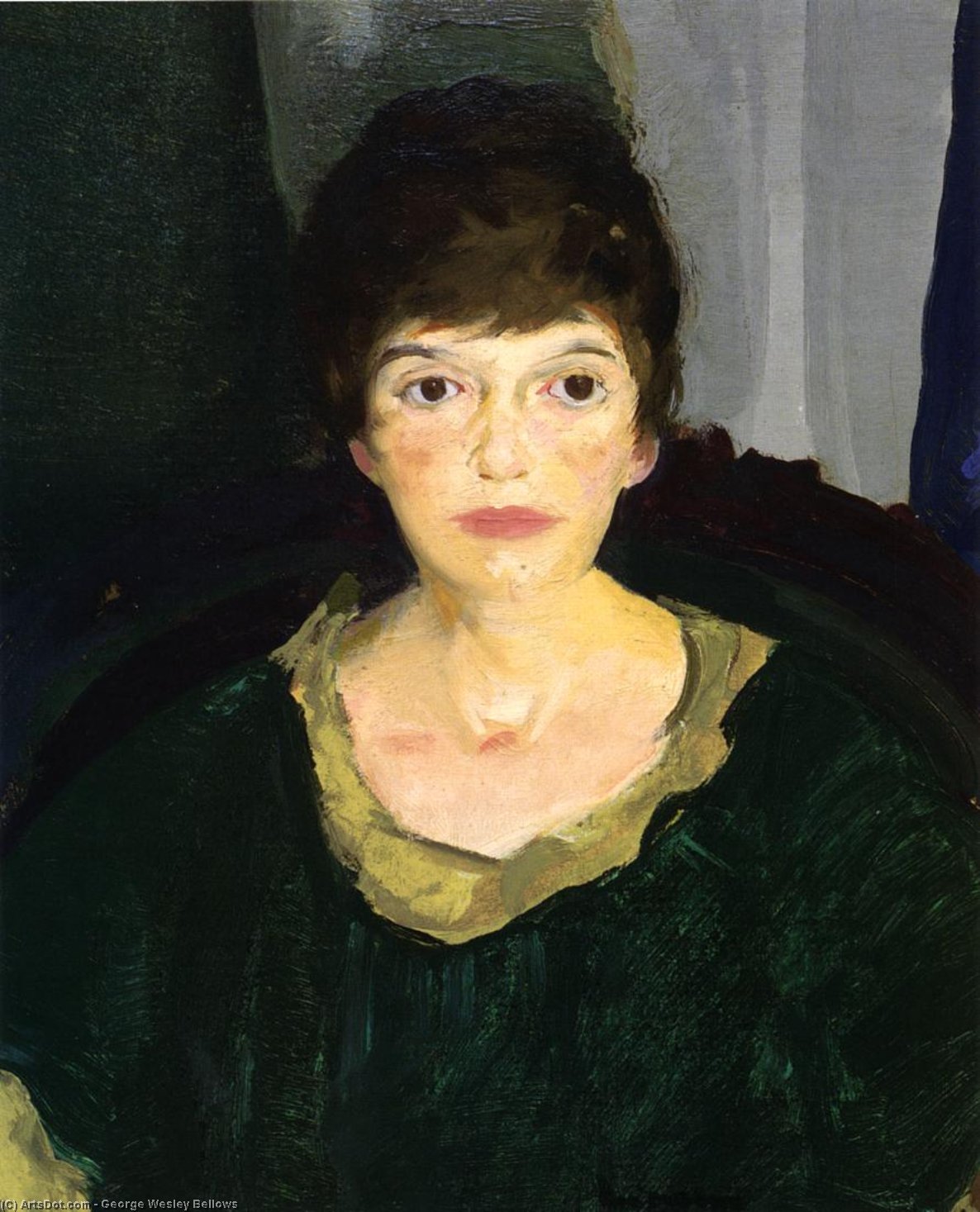 Portrait Of Emme In Night Light — George Wesley Bellows