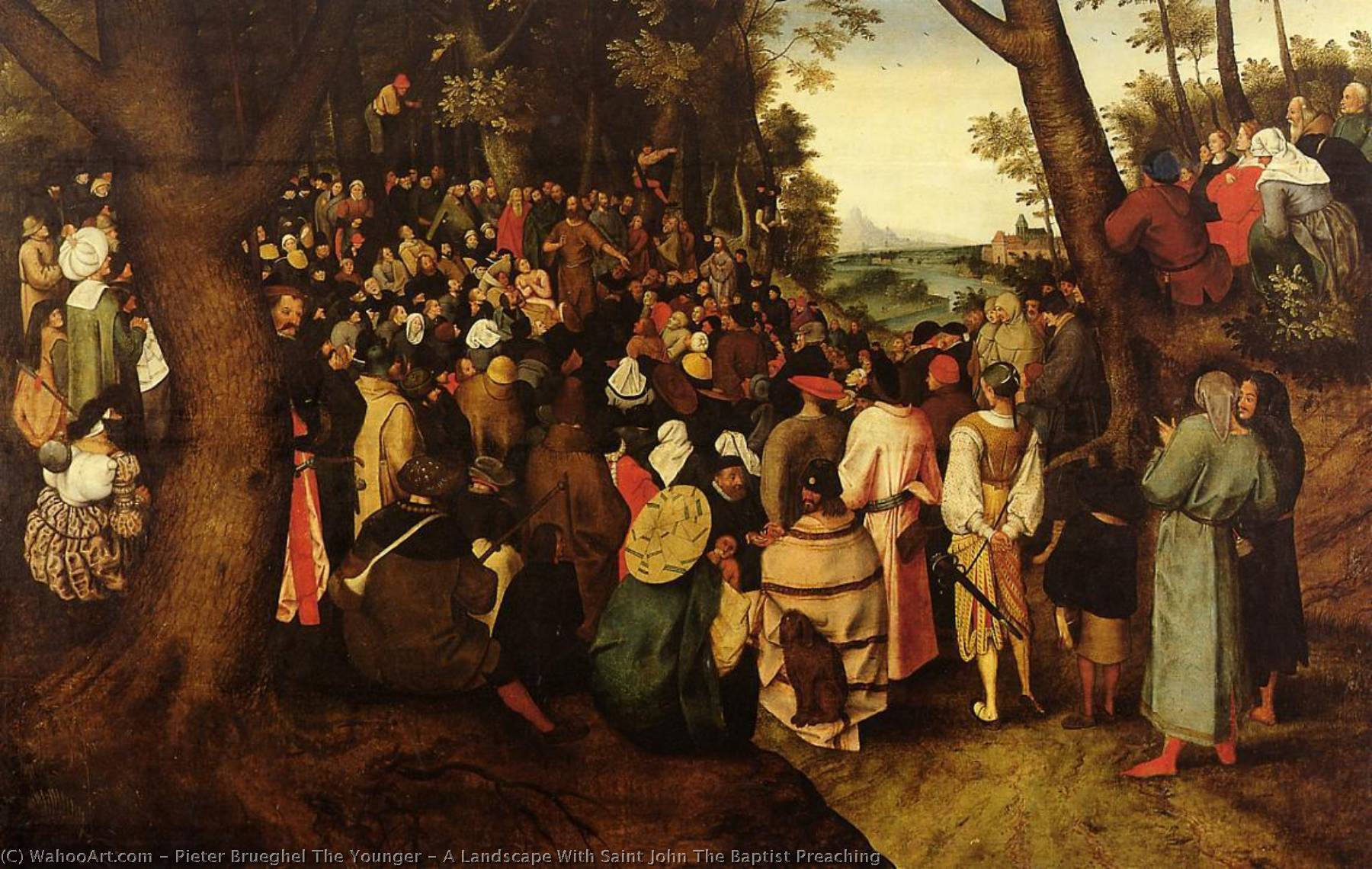 A Landscape With Saint John The Baptist Preaching — Pieter Brueghel The Younger