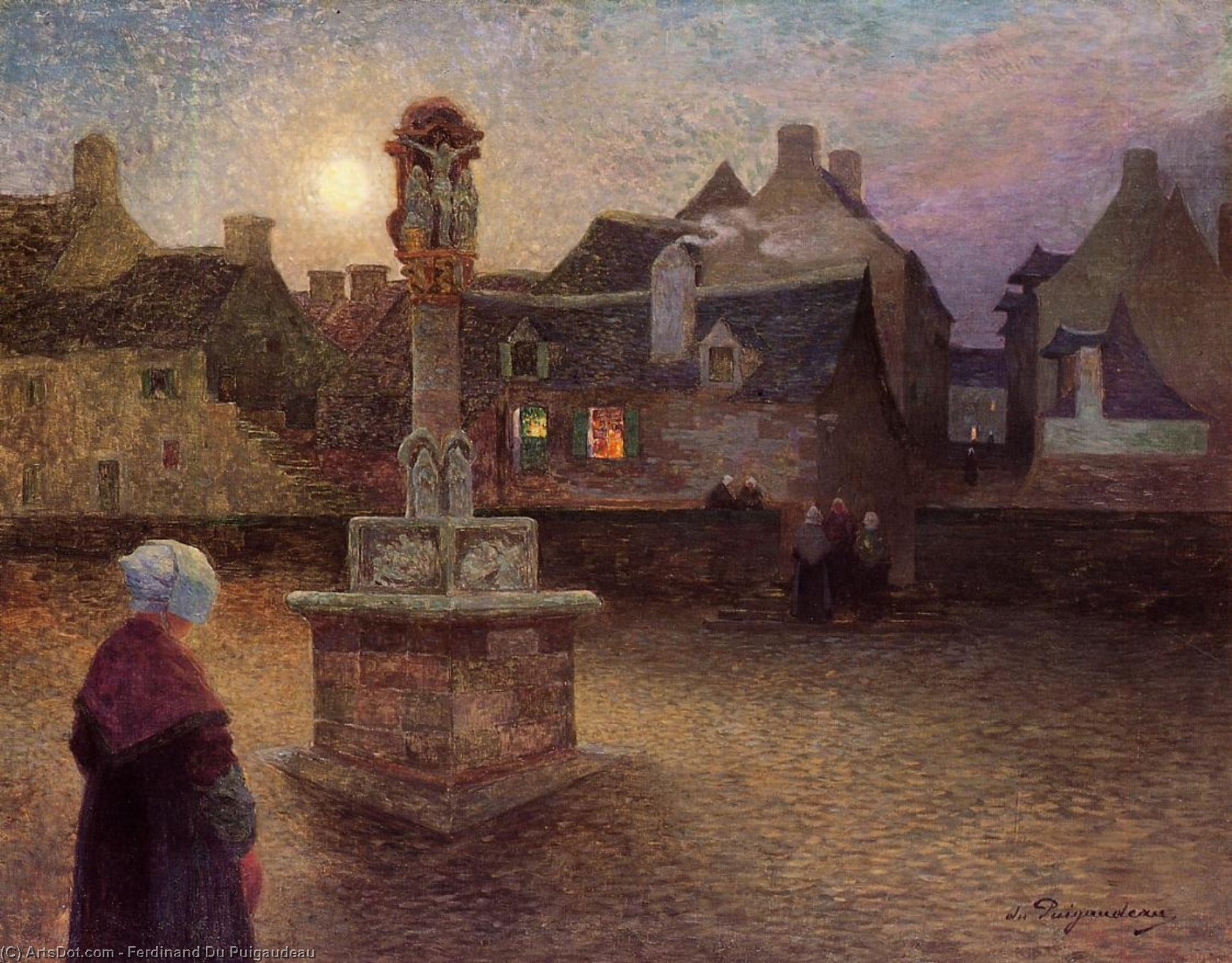 The Wayside Cross At Rochefort-en-terre (also Known As Evening Service) — Ferdinand Du Puigaudeau