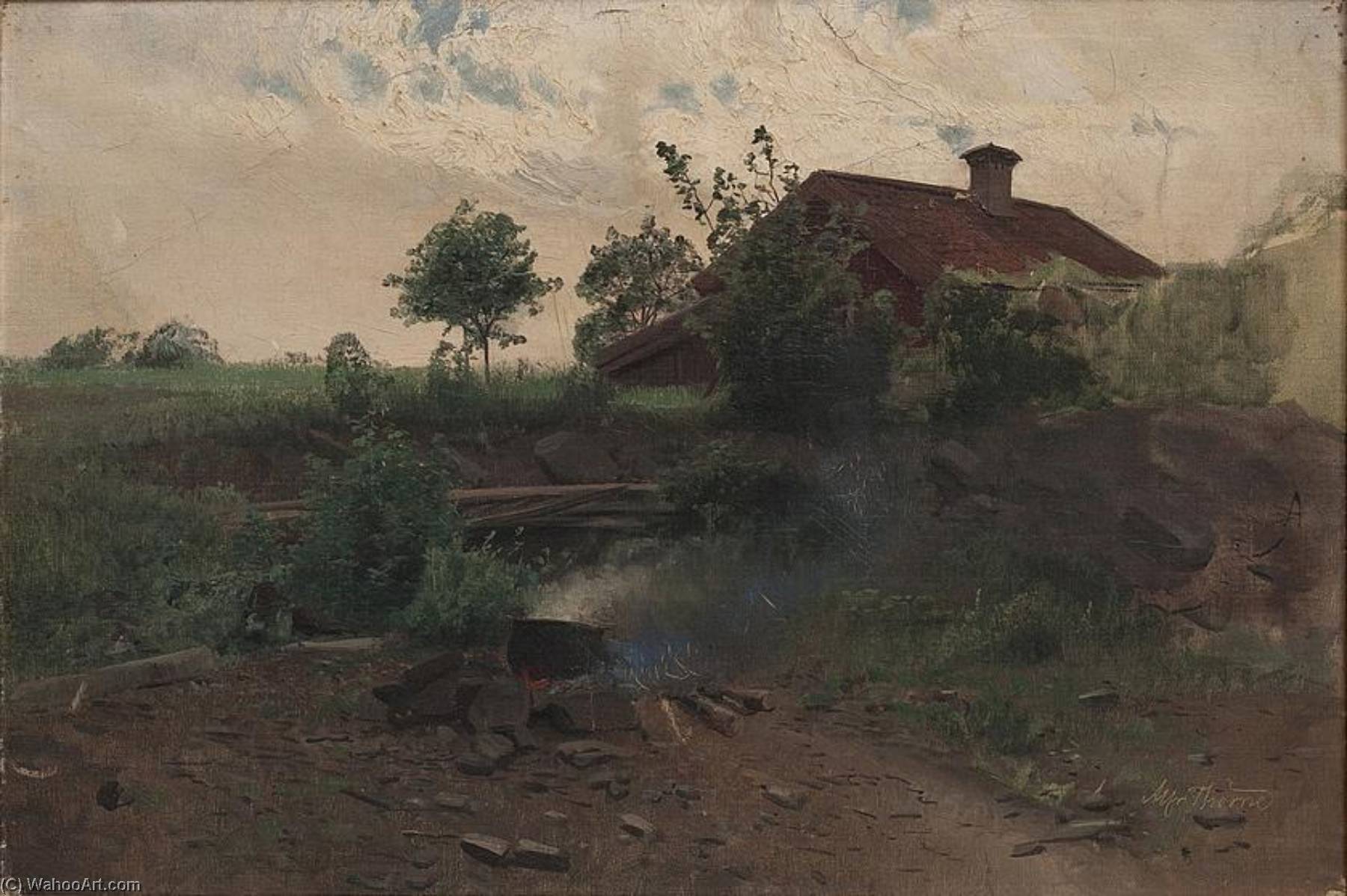 Landscape With A Red House — Alfred Thörne