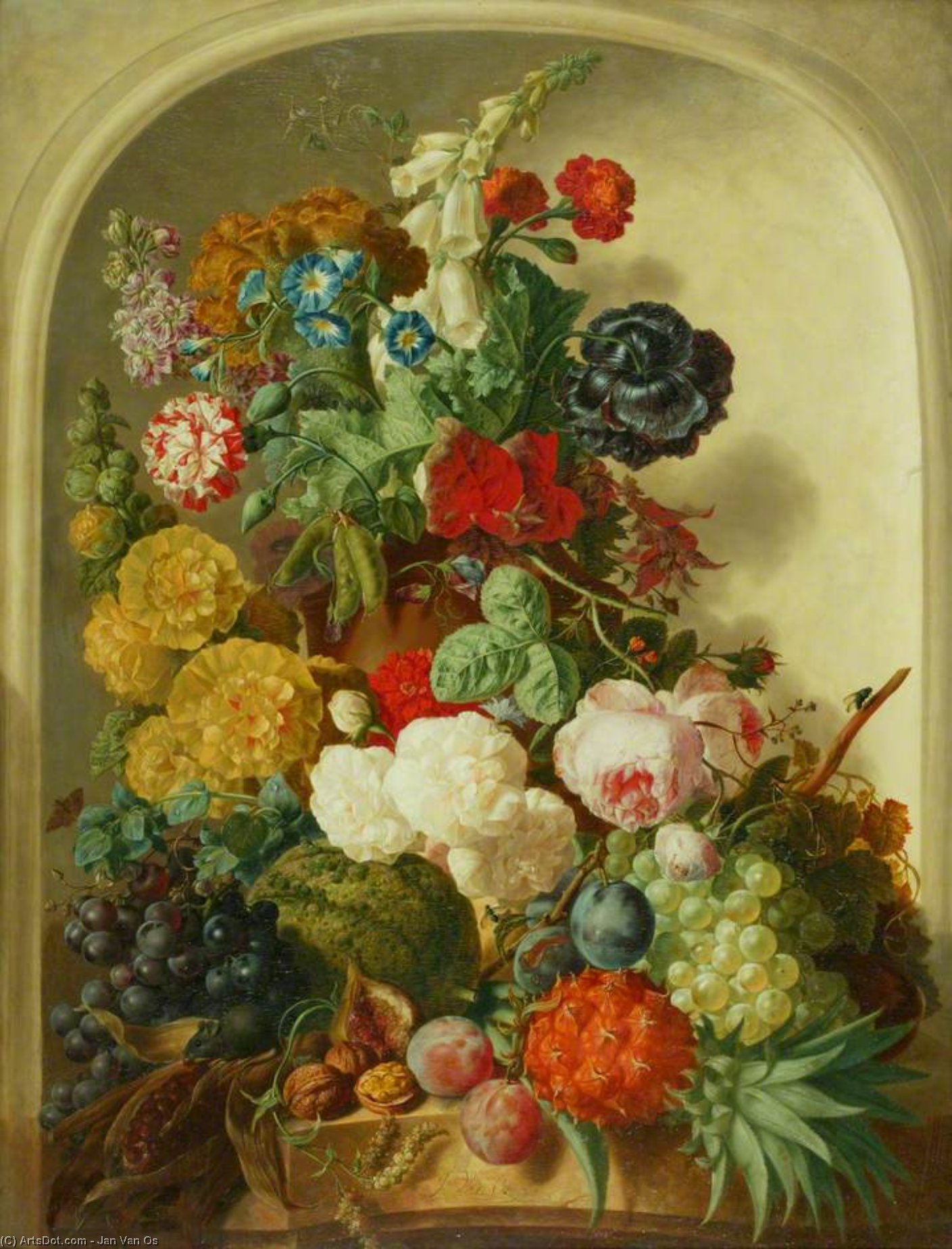 Still Life - Flowers And Fruit — Ян Ван Ос