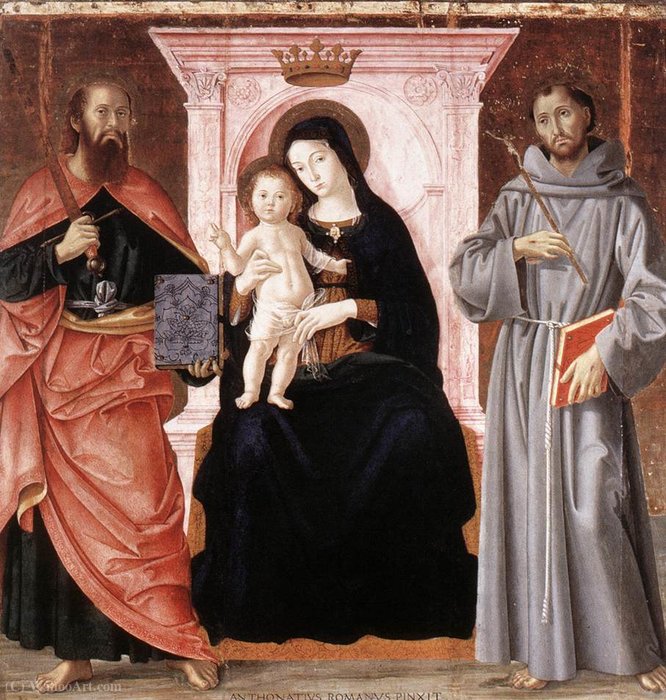 Madonna Enthroned With The Infant Christ And Saints — Antoniazzo Romano