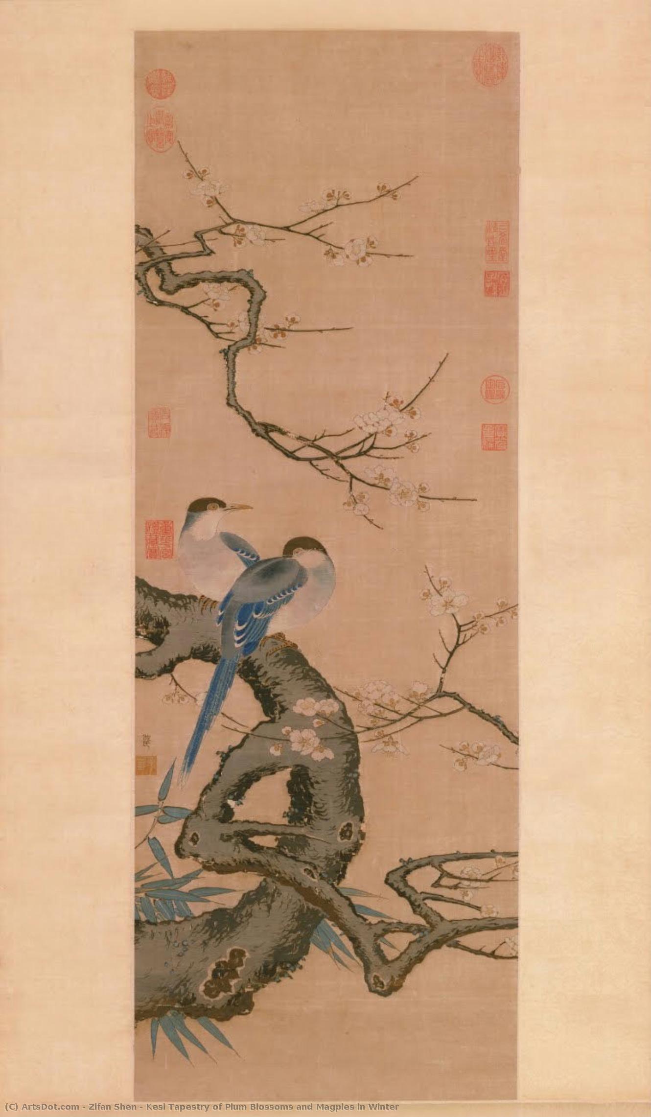 Kesi Tapestry Of Plum Blossoms And Magpies In Winter — Zifan Shen