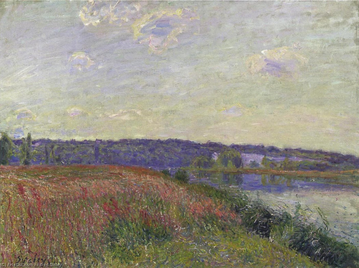 The Fields And Hills Of Veneux Nadon — Alfred Sisley