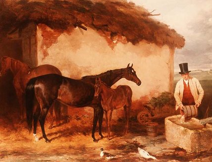 The Mare 'perhaps' With Her Foal — Harry Hall