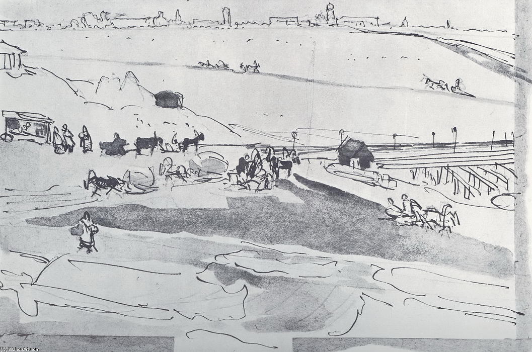 Crossing Through Oka. Nizhny Novgorod — Konstantin Yuon