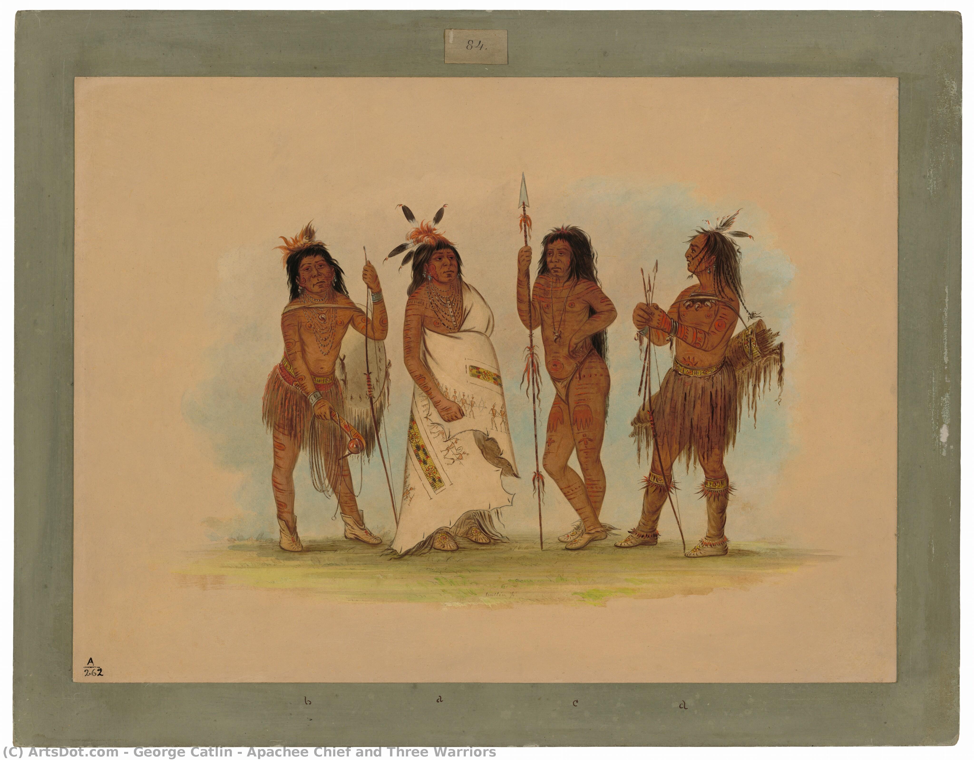 Apachee Chief And Three Warriors — Джордж Катлин