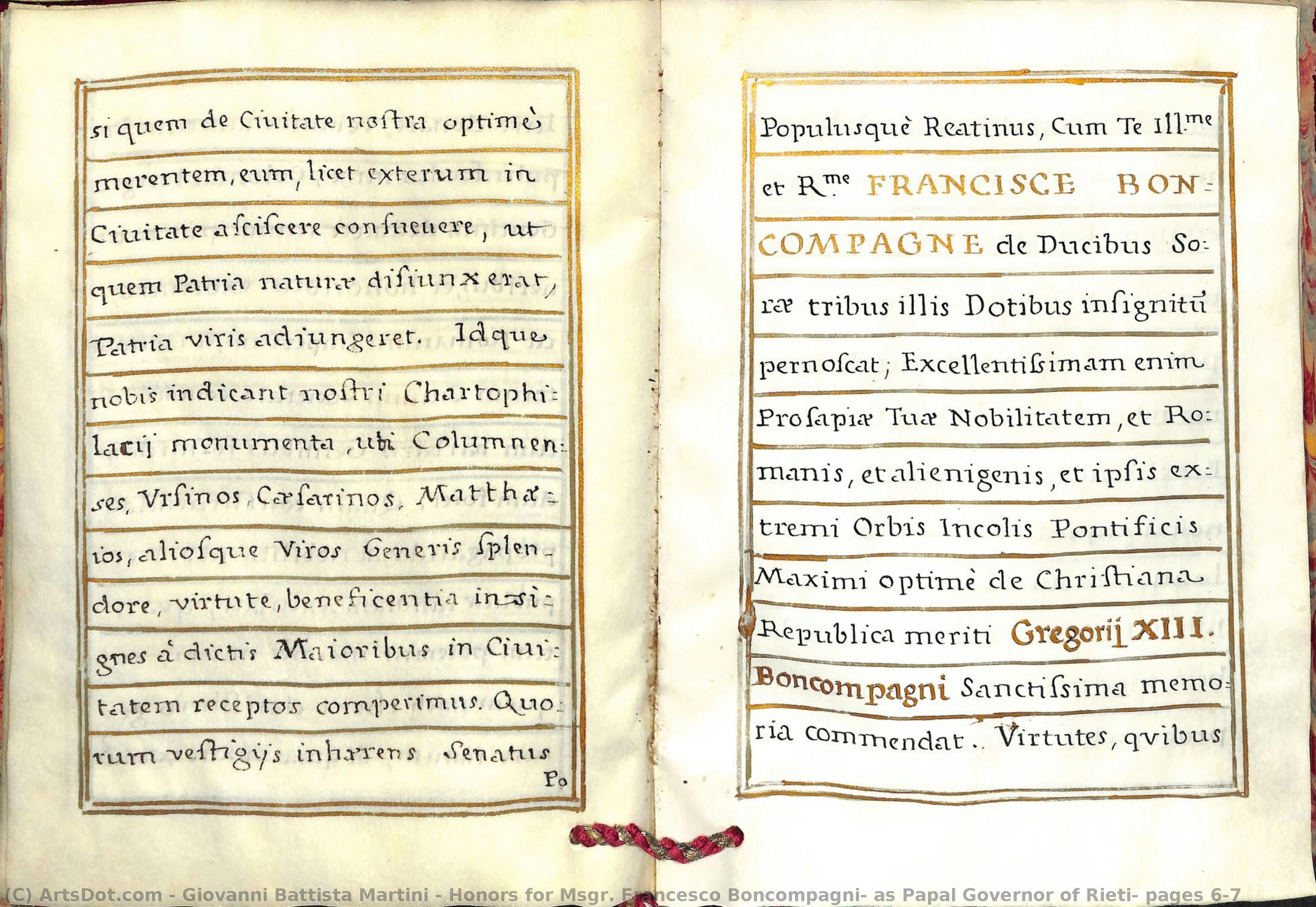 Honors For Msgr. Francesco Boncompagni, As Papal Governor Of Rieti: Pages 6-7 — Giovanni Battista Martini