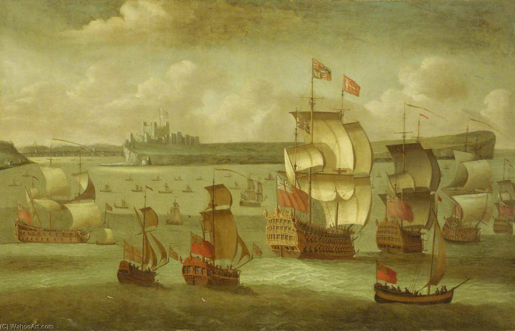 A Ship Flying The Royal Standard With Other Vessels Off Dover — Isaac Sailmaker