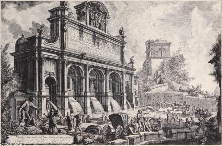Veduta Del Castello Dell’acqua Paola Sul Monte Aureo The Fontana Dell’acqua Paola — Giovanni Battista Fontana