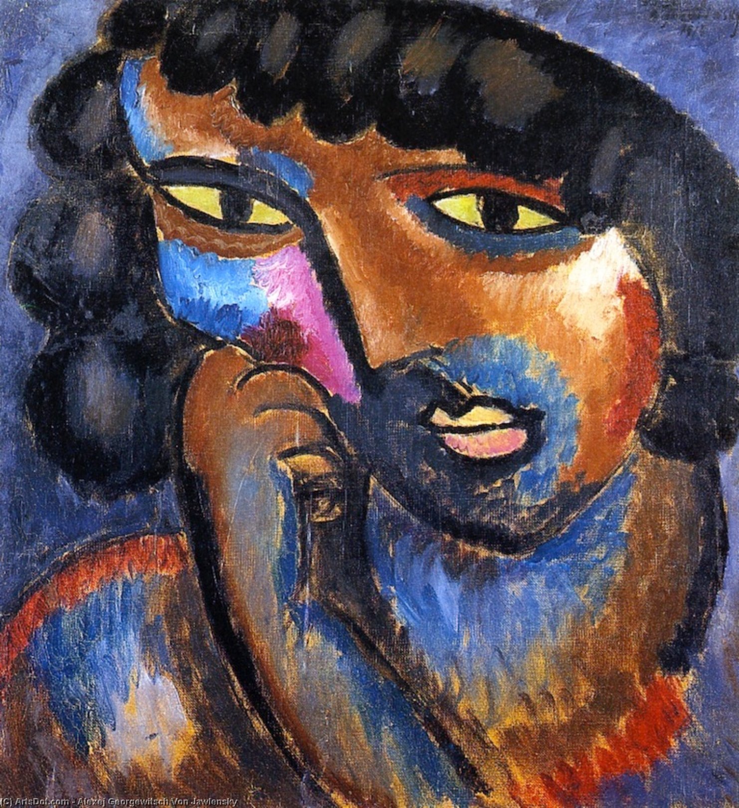 Head In Bronze Colors — Alexej Von Jawlensky