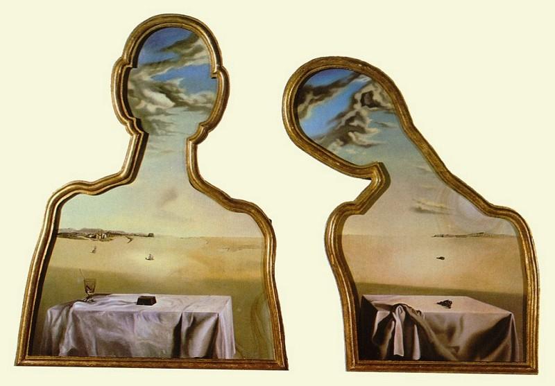 Pareja Con Las Cabezas Llena De Nubes — Salvador Dalí