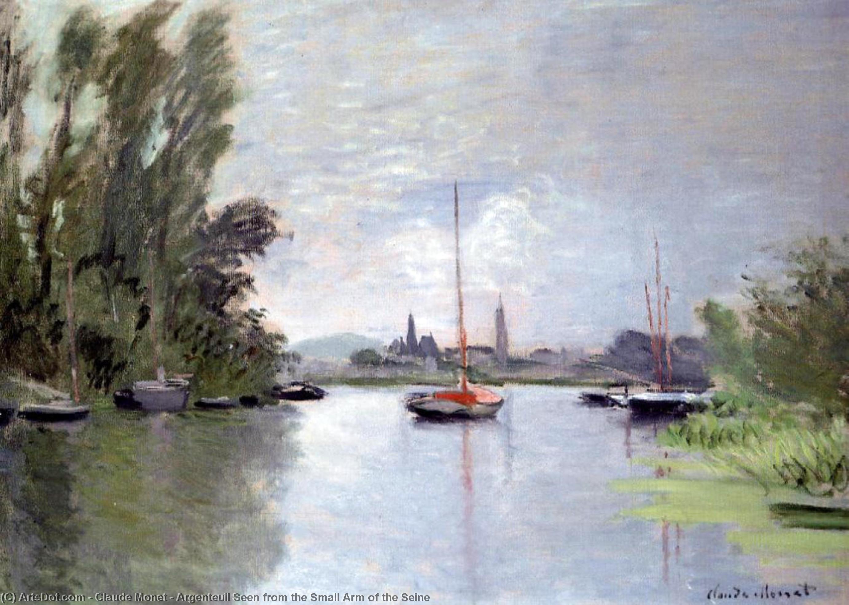Argenteuil Seen From The Small Arm Of The Seine — Claude Monet