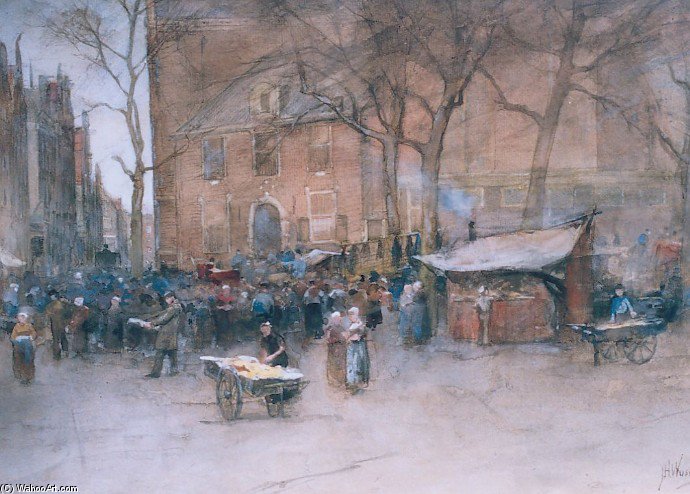 Markt Bij De Noorderkerk In Amsterdam — Jan Hillebrand Wijsmuller