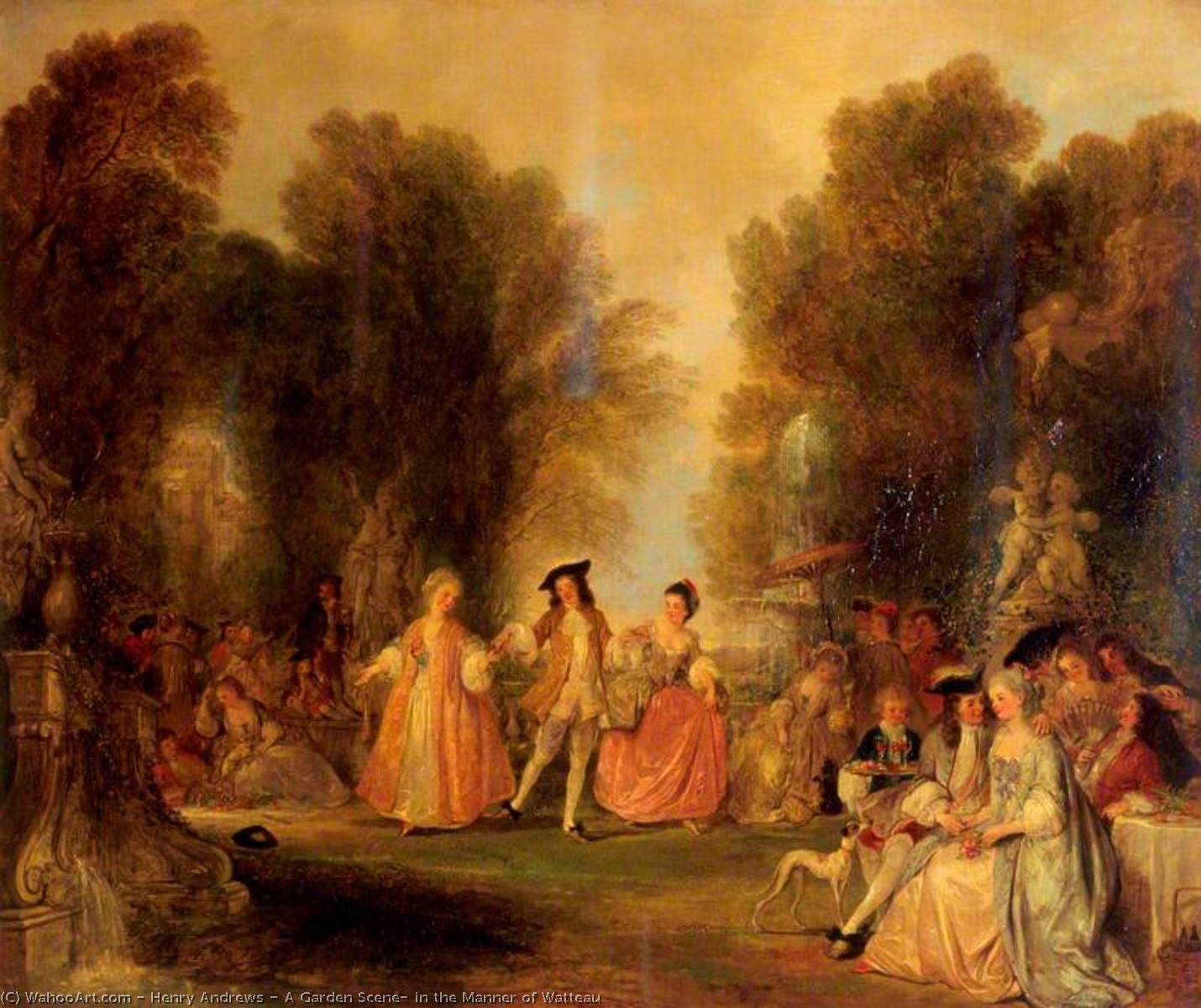 A Garden Scene, In The Manner Of Watteau — Henry Andrews
