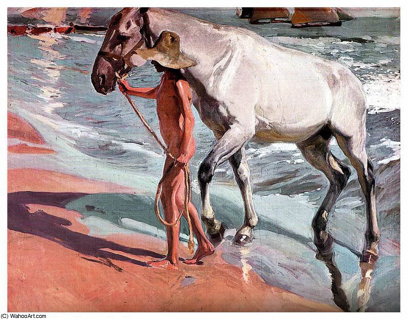 El Caballo Blanco O El Ba_o Del Caballo — Joaquín Sorolla Y Bastida