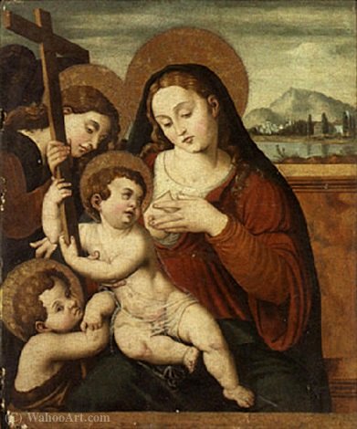 The Virgin And Child With The Infant Saint John The Baptist And An Adoring Angel — Vicente Masip