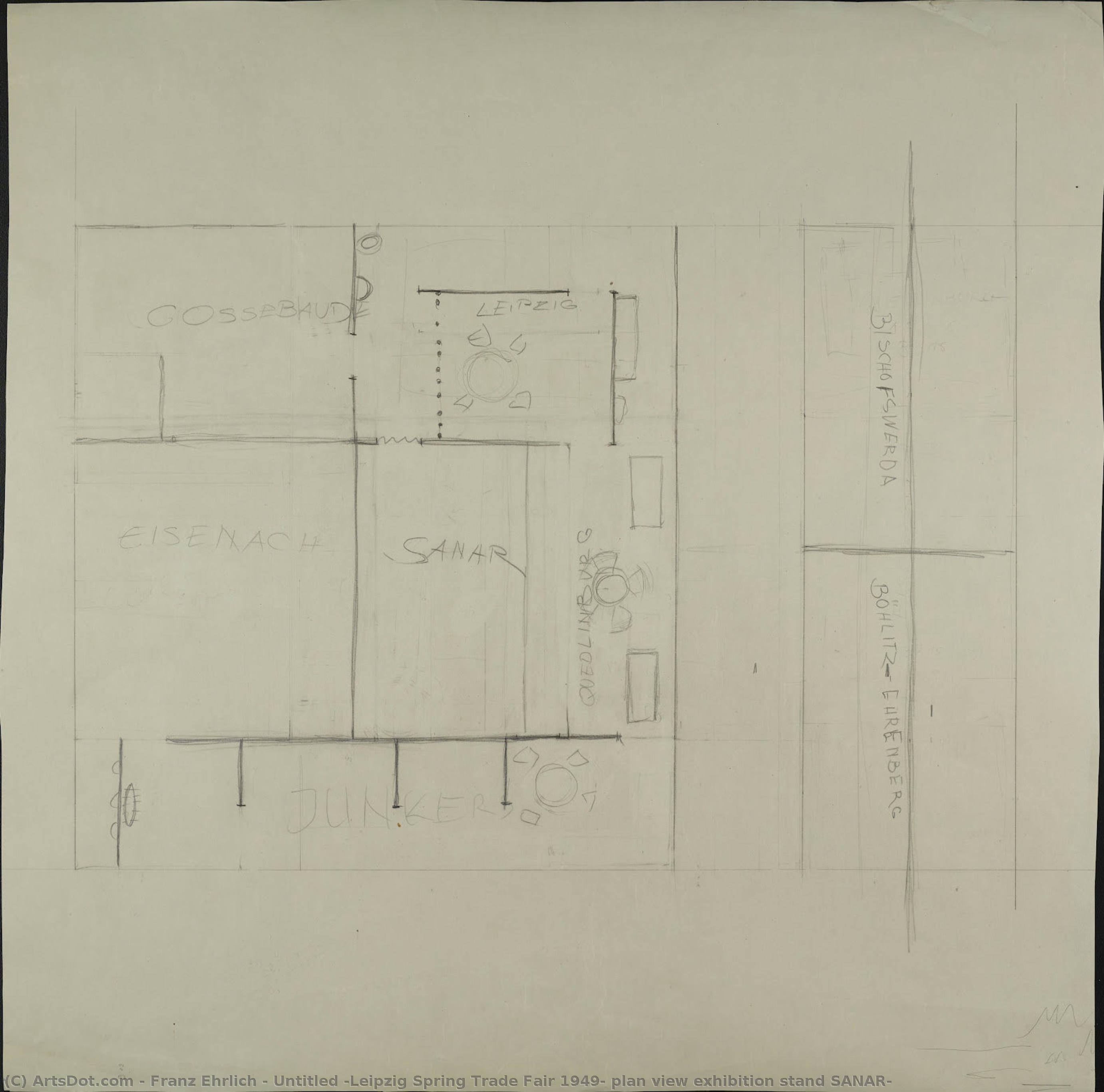 Untitled (leipzig Spring Trade Fair 1949, Plan View Exhibition Stand Sanar) — Franz Ehrlich