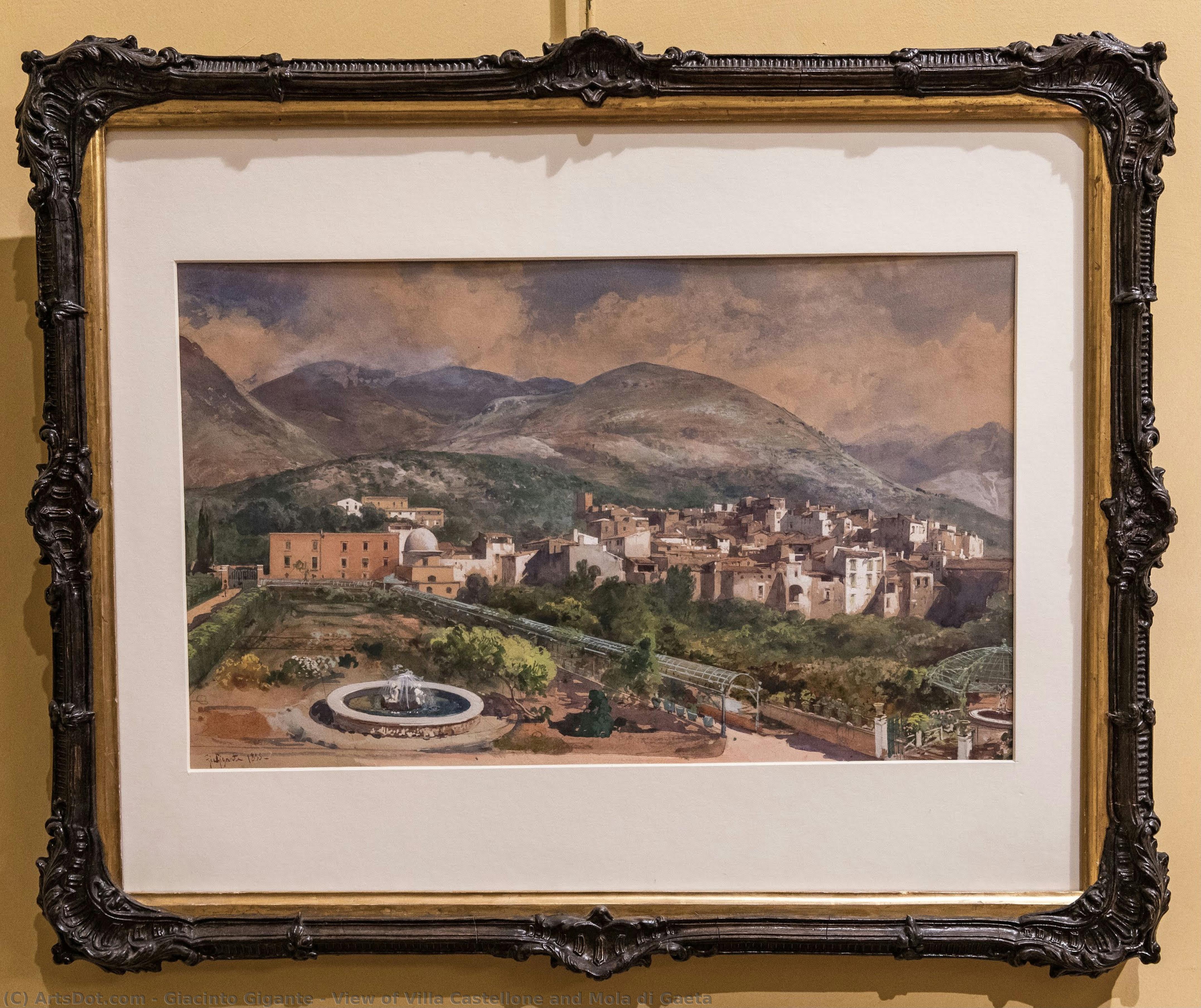 View Of Villa Castellone And Mola Di Gaeta — Giacinto Gigante