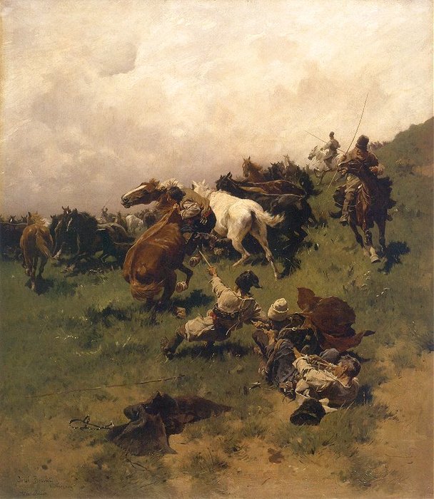 Chwytanie Konia Na Arkan — Josef Von Brandt