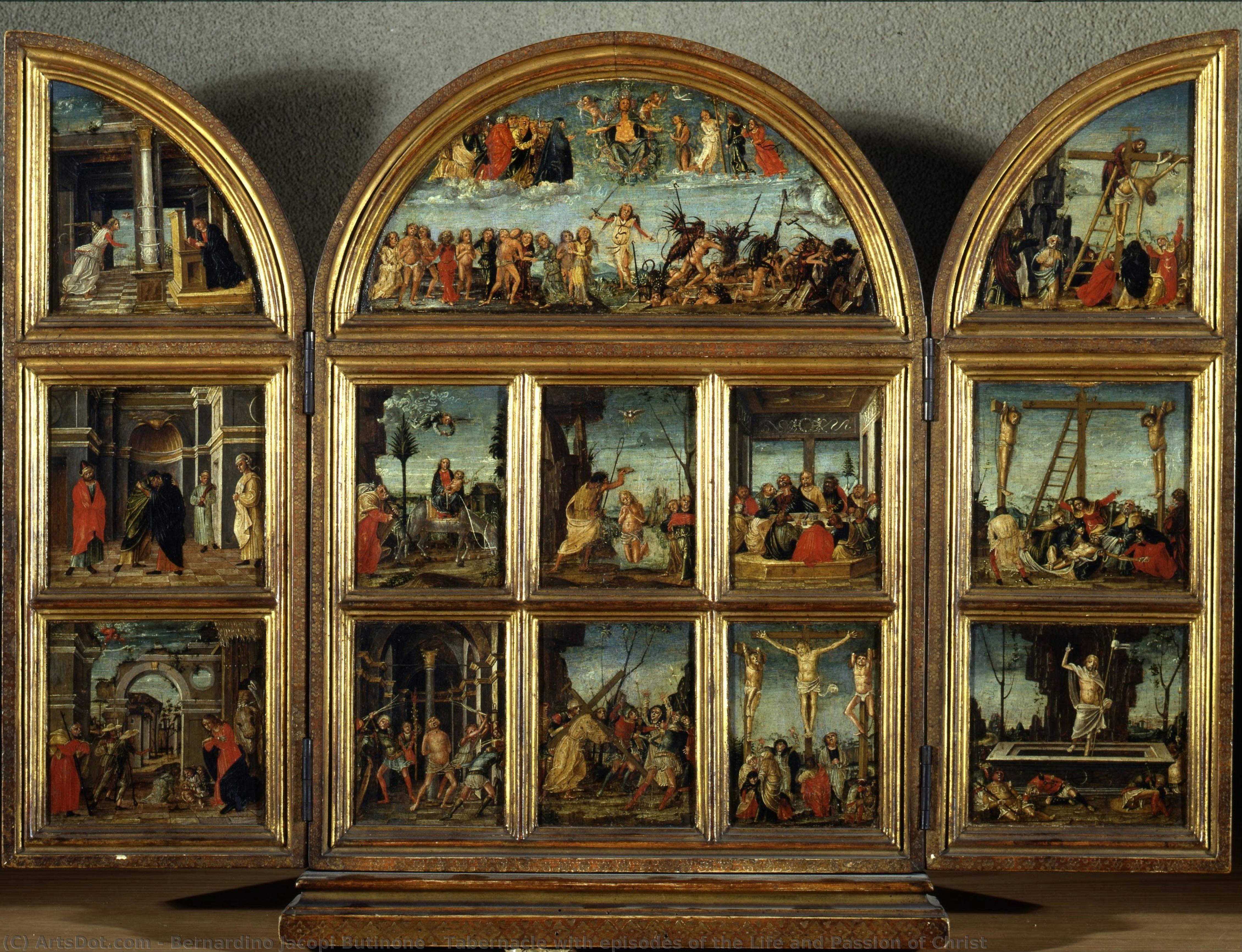Tabernacle With Episodes Of The Life And Passion Of Christ — Bernardino Jacopi Butinone