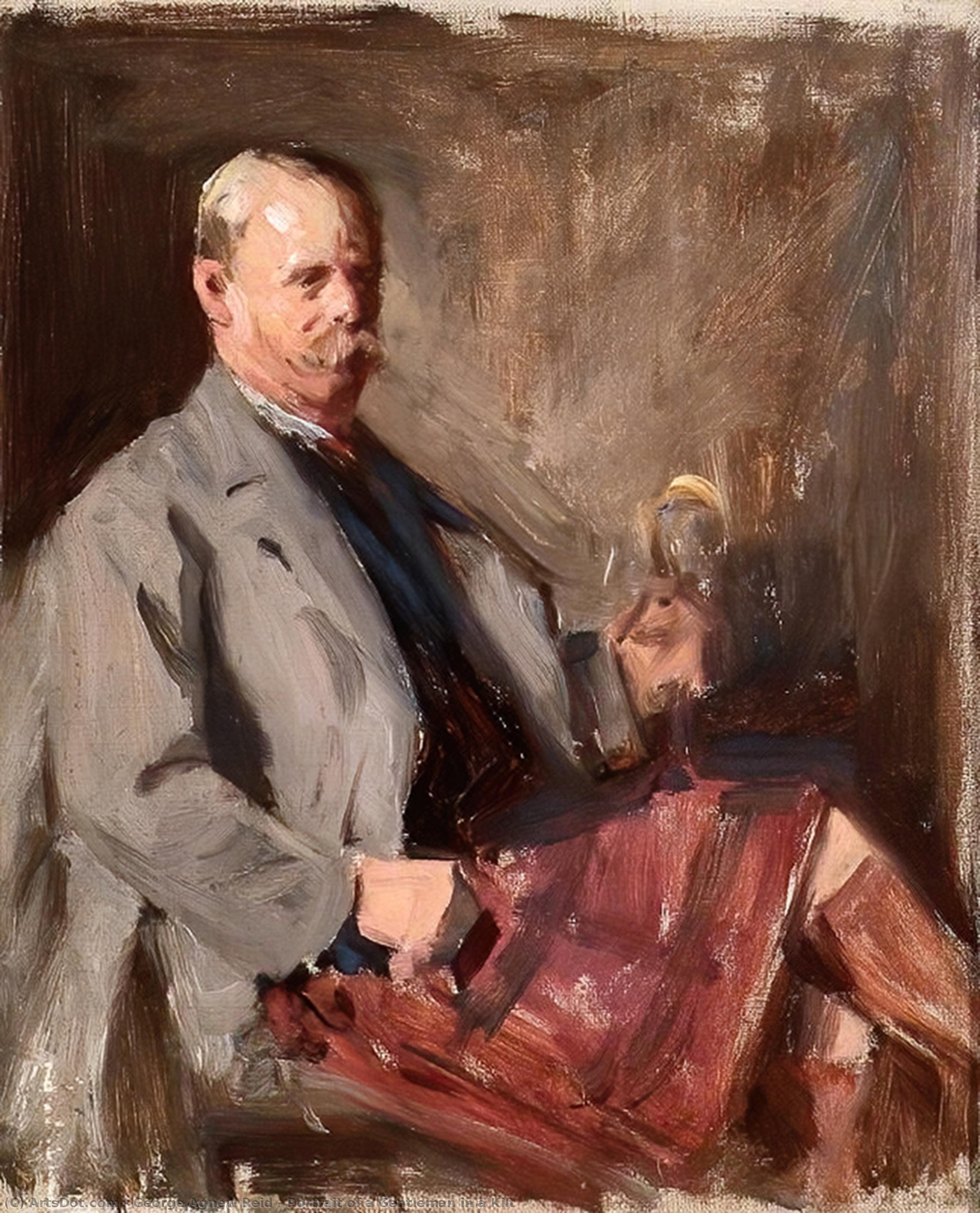 Portrait Of A Gentleman In A Kilt — George Reid