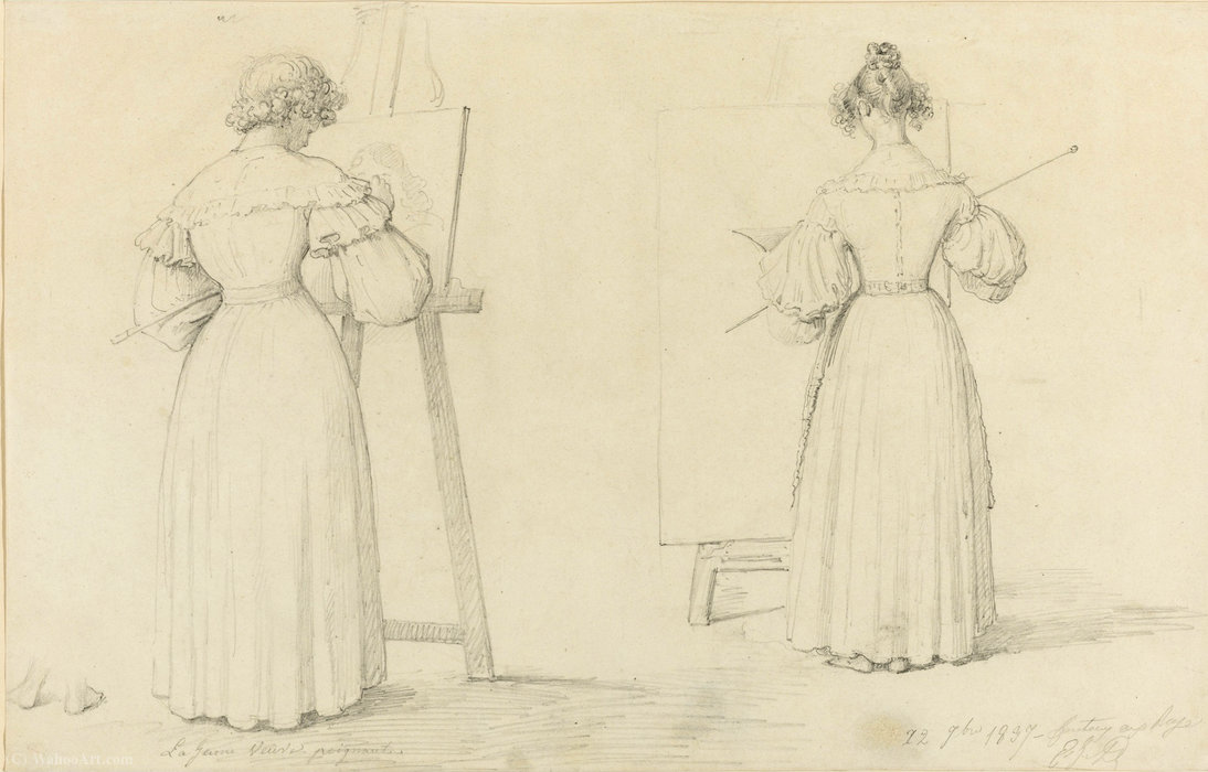 Young Widow Painting — Eugene Francois Marie Joseph Deveria