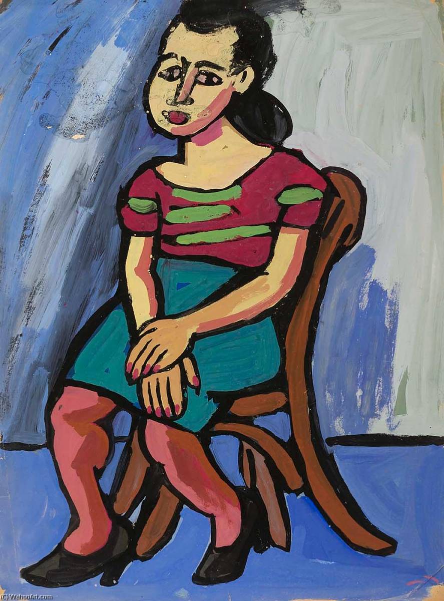 Seated Woman In Red Blouse — William H. Johnson