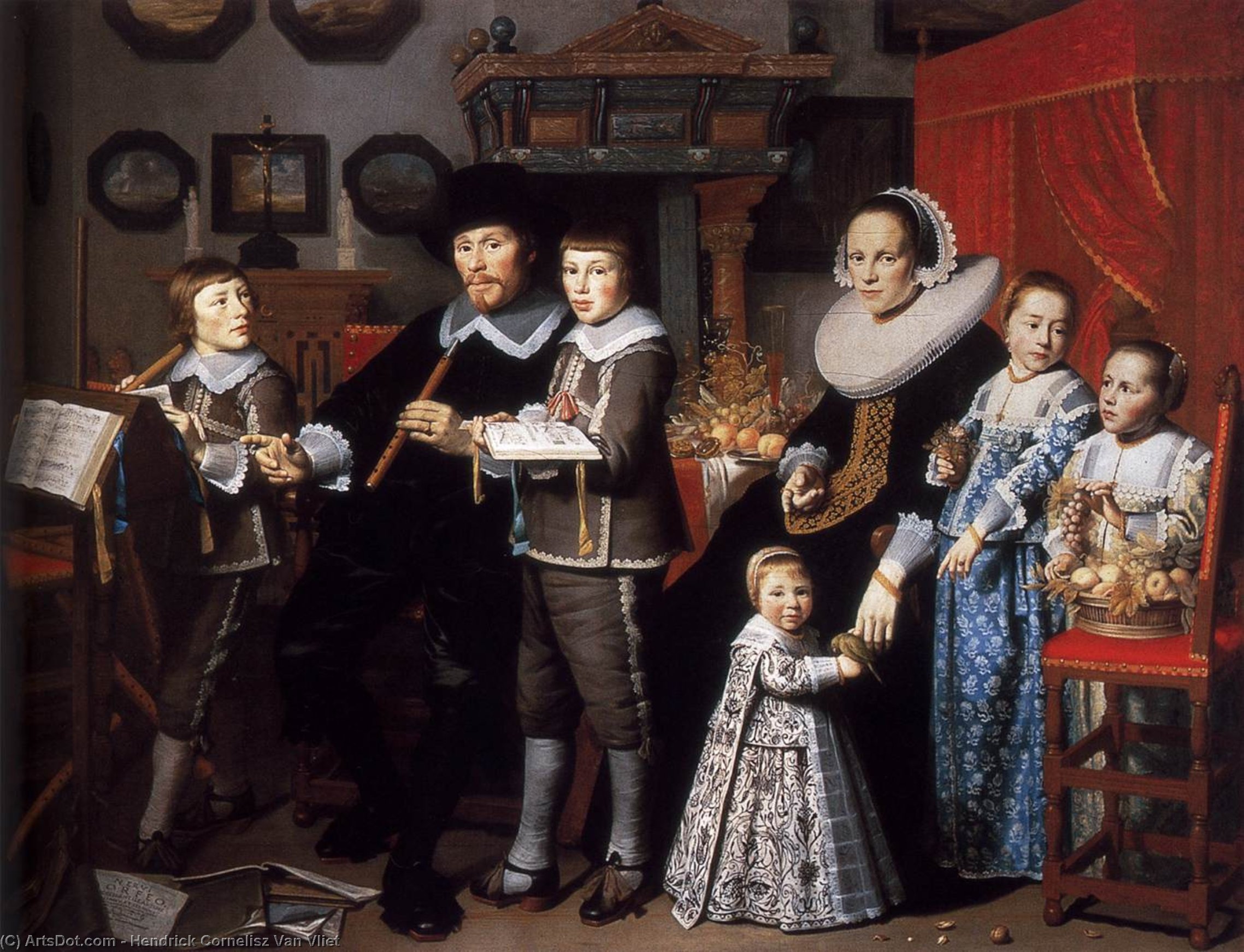 Portrait Of Michiel Van Der Dussen And His Family — Hendrick Cornelisz Van Vliet